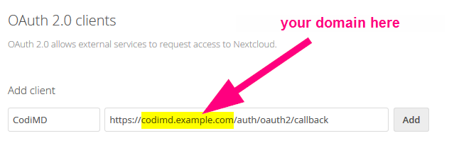 Adding a client to Nextcloud